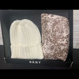 DKNY beanie and pouch, NWT